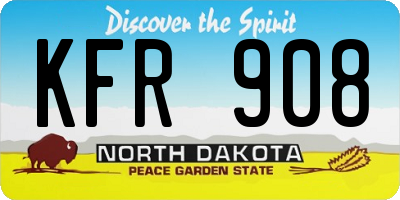 ND license plate KFR908