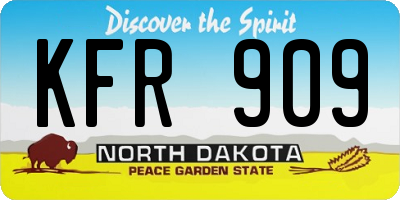 ND license plate KFR909