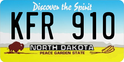 ND license plate KFR910