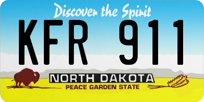 ND license plate KFR911