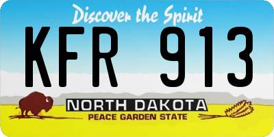 ND license plate KFR913