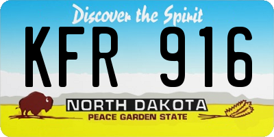 ND license plate KFR916