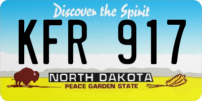 ND license plate KFR917