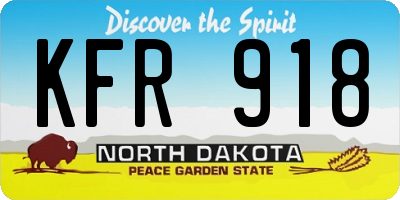 ND license plate KFR918