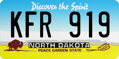 ND license plate KFR919