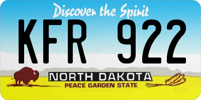 ND license plate KFR922
