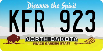 ND license plate KFR923