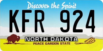 ND license plate KFR924