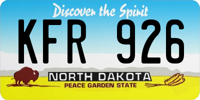 ND license plate KFR926