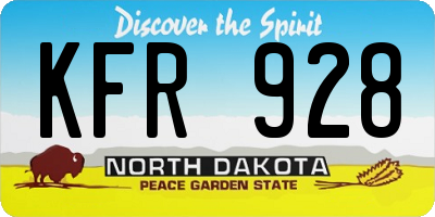 ND license plate KFR928