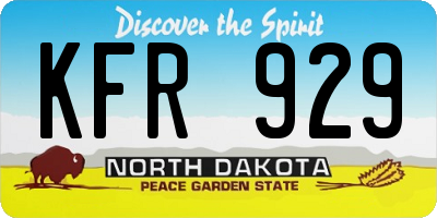 ND license plate KFR929