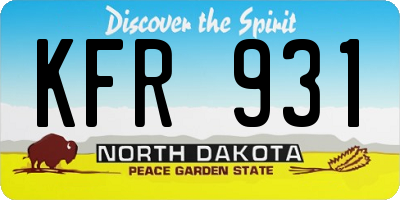 ND license plate KFR931