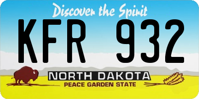 ND license plate KFR932