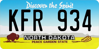 ND license plate KFR934