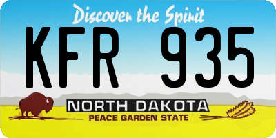 ND license plate KFR935