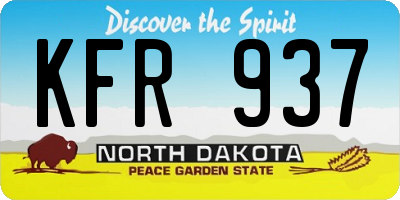 ND license plate KFR937