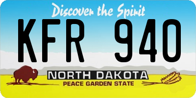 ND license plate KFR940