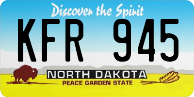 ND license plate KFR945
