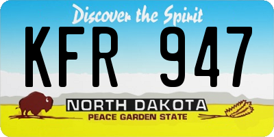 ND license plate KFR947