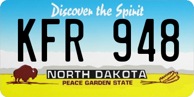 ND license plate KFR948
