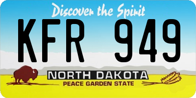 ND license plate KFR949