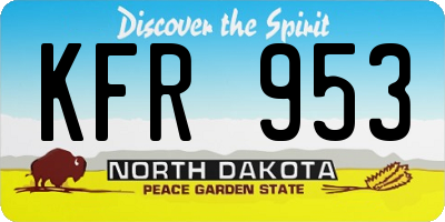 ND license plate KFR953