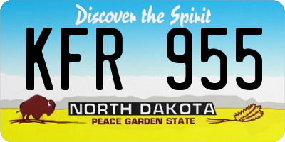 ND license plate KFR955