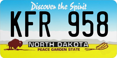 ND license plate KFR958