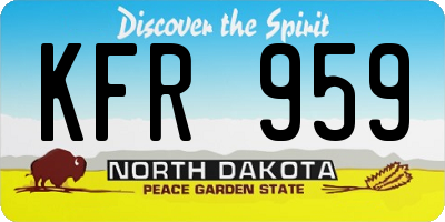 ND license plate KFR959