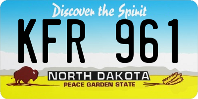 ND license plate KFR961