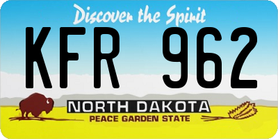 ND license plate KFR962