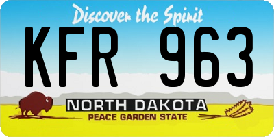 ND license plate KFR963