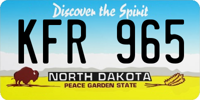 ND license plate KFR965