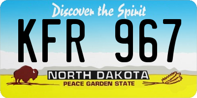 ND license plate KFR967