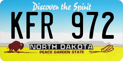 ND license plate KFR972