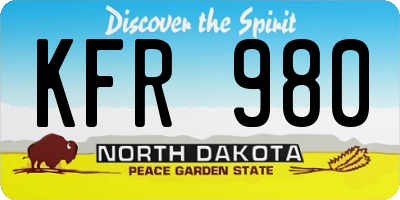 ND license plate KFR980