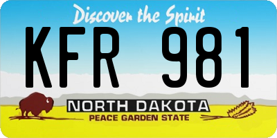 ND license plate KFR981