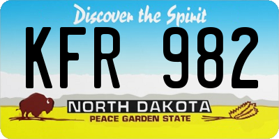 ND license plate KFR982