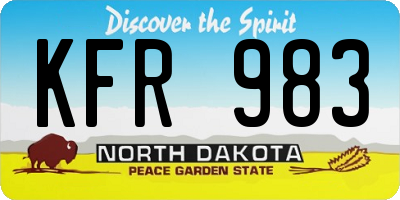ND license plate KFR983