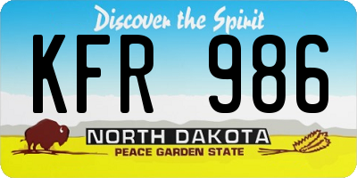 ND license plate KFR986