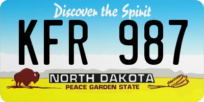 ND license plate KFR987