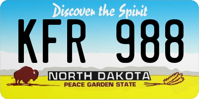 ND license plate KFR988