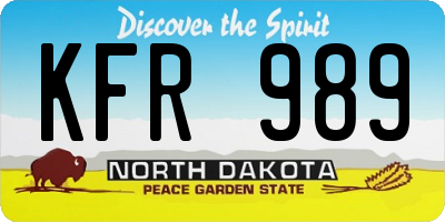 ND license plate KFR989