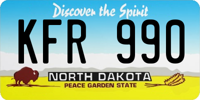 ND license plate KFR990
