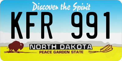 ND license plate KFR991