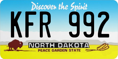 ND license plate KFR992