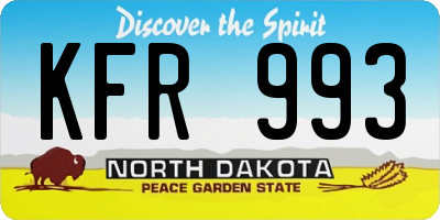 ND license plate KFR993