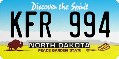 ND license plate KFR994