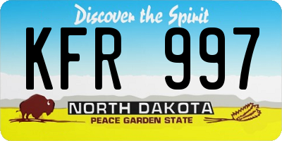 ND license plate KFR997