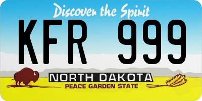 ND license plate KFR999